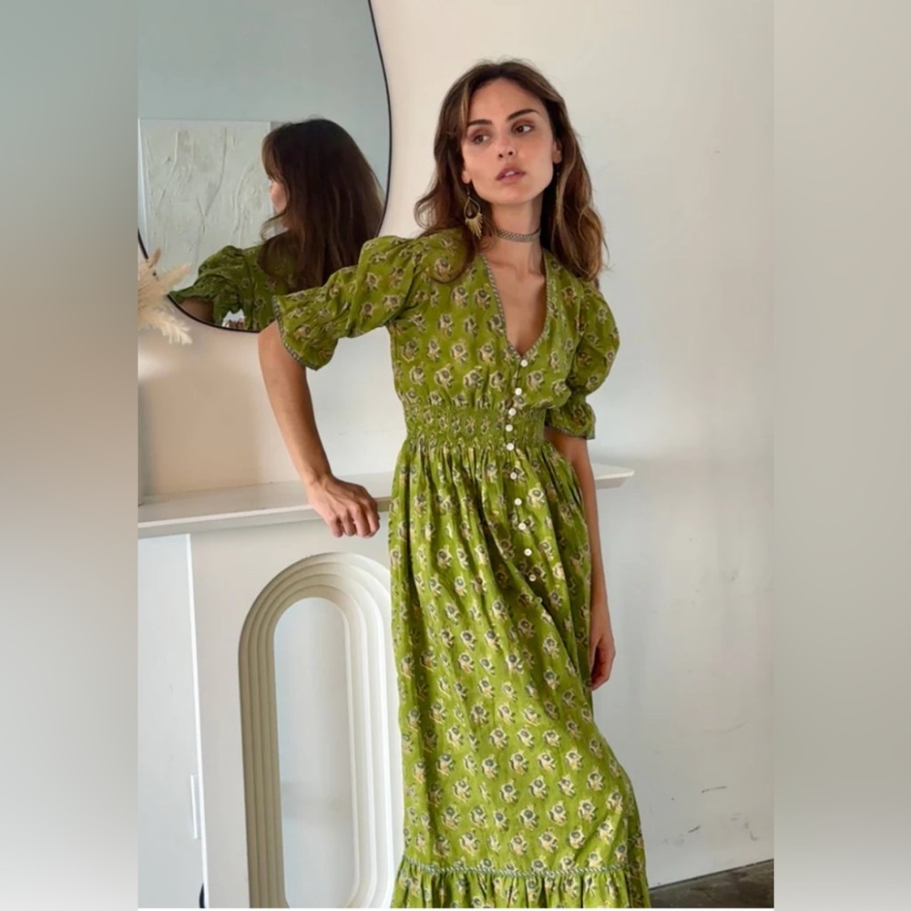 Floral Green Dress - Picture 2 of 5